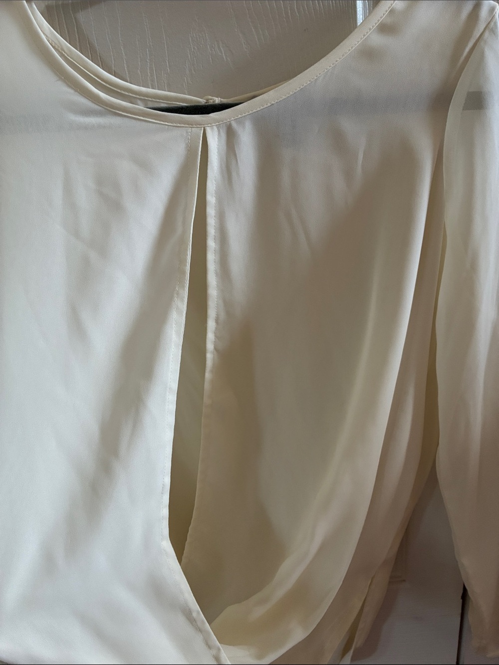 Buffalo David Bitton Cream Draped Long-Sleeve Blouse - Picture 4 of 8